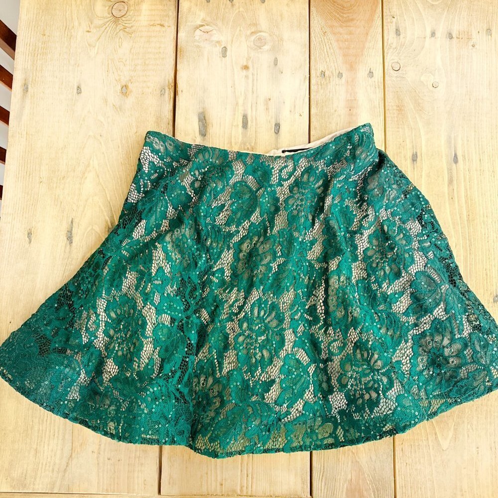 My Michelle Green Sequin 2‎ Piece Cocktail Dress Prom Lace 11 - Picture 3 of 9